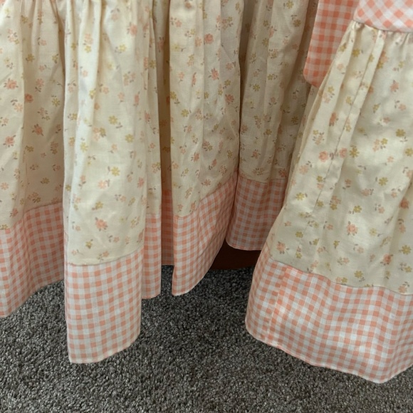 Gunne Sax by Jessica (Jessica McClintock) Maxi Dress, Peach Gingham and Floral - Picture 3 of 11